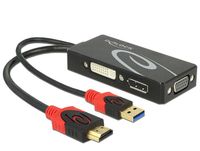 DeLOCK 62959 - USB 3.0 Adapter - 0.135 m - Rood, Zwart