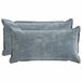 vidaXL taie d'oreiller 2 pièces bois clair bleu 40 x 80 cm tissu chenille