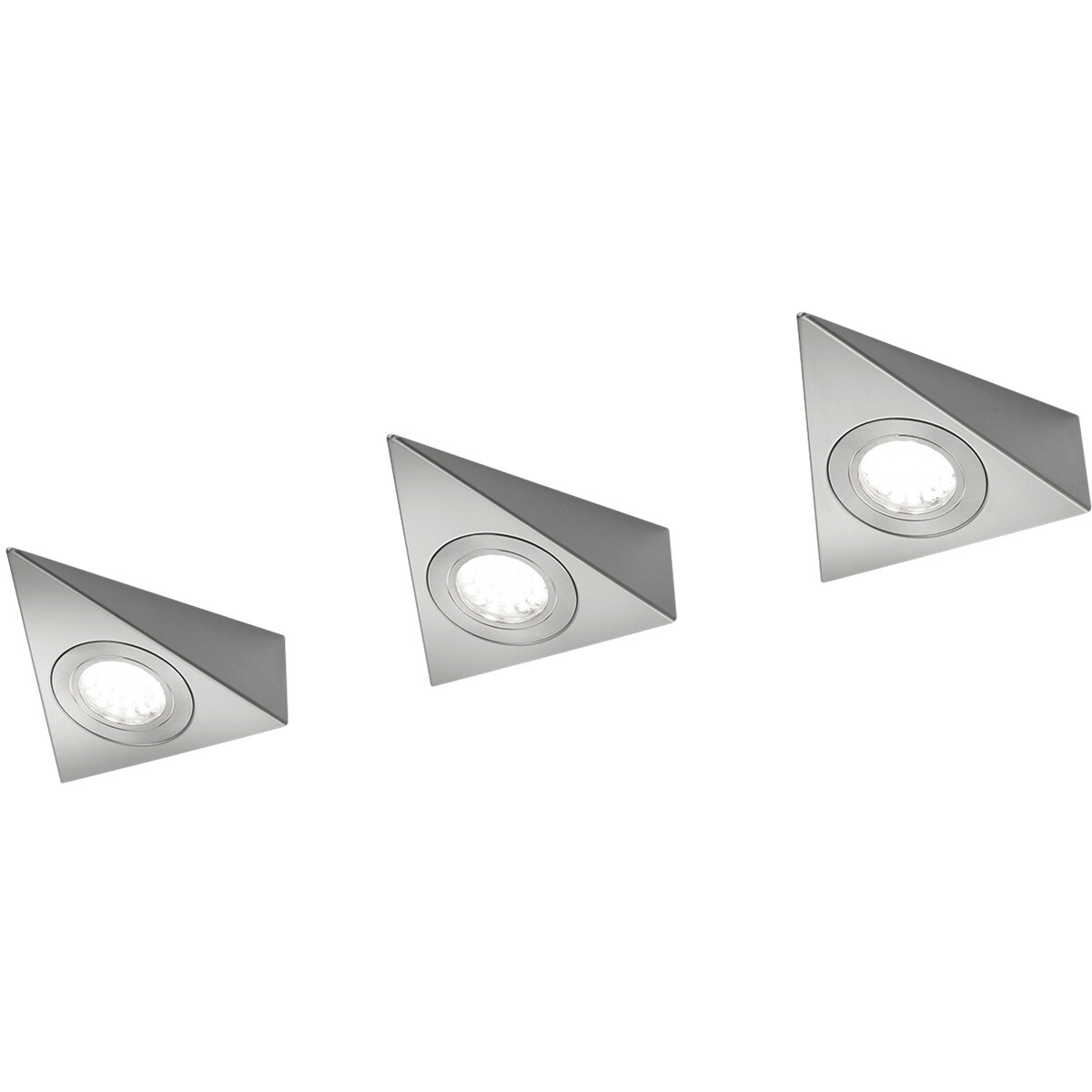 BES LED LED Wandlamp - Trion Ecoli - 9W - 3-lichts - Warm Wit 3000K - Driehoek - Mat Nikkel - Aluminium