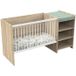 Babyprice Up lit combiné, 120x60 cm, convertible en 90x190 cm, décor bois, avec unité de soin et étagère