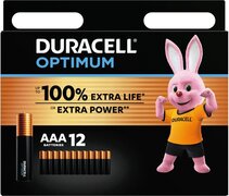 Duracell Optimum Alkaline AAA-batterijen, 1,5V LR03 MX2400, 12 stuks