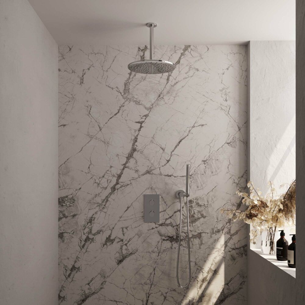 Brauer Chrome Carving Thermostatische Inbouw Regendoucheset - Chroom