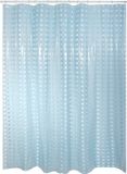 MSV Douchegordijn - blauw transparant - PVC - 180 x 200 cm - wasbaar - Voor bad en douche