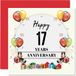 17e verjaardagskaart voor echtgenoot vrouw - jubileumfeest - gelukkige 17e huwelijkskaart voor partner, 145 mm x 145 mm wenskaarten voor zeventiende jubilea