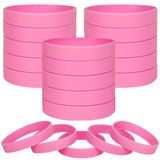LVNRIDS Siliconen armbanden, 100 stuks, elastische rubberen armbanden voor feestjes, sport, voor heren, dames, lichtroze