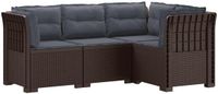 vidaXL 4-Zits Tuin Sofa met Kussens Rattan Look PP Bruin