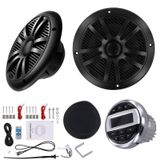 Enceintes Marine - Système audio complet - 16,5 cm - 200 W - Bluetooth - FM/AM/MP3 - AUX - Étanche IPX5