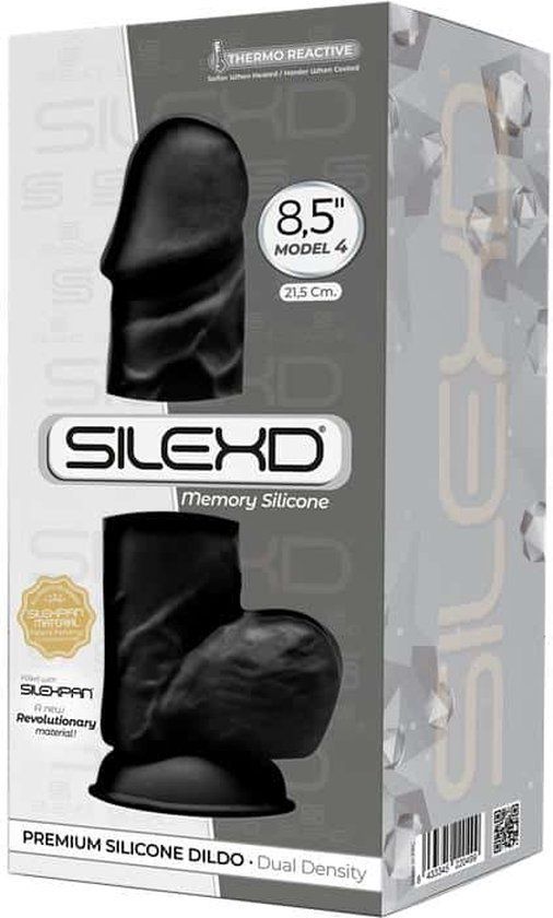 Silexd® Premium Silicone Dildo Model 4 - 21,5 cm - Black