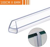 Simple Fix Lekstrip - Bandeau d'étanchéité - Barrière anti-éclaboussures - 100CM Long - Épaisseur de verre 6MM - Transparent