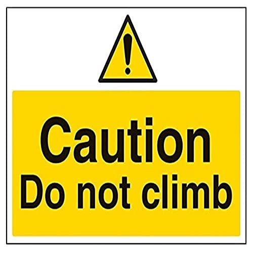 V Safety VSafety Signs 67044BF-R "Voorzichtigheid niet klimmen" waarschuwingsbord, 1 mm stijf kunststof, landschap, 400 mm x 300 mm, zwart/geel