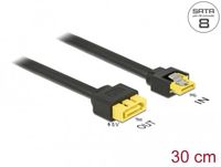 Delock 0.3m SATA/SATA 8p SATA-kabel 0,3 m Zwart, Geel
