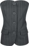 Cala Rose Gimme - Pinstripe Corset Top - Grijs - Maat S