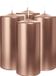 Wiedemann Bougie cylindrique/bougie pilier - 4x - rosé doré métallique - 15 x 7 cm - 63 heures de combustion