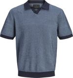 JACK&JONES JPRBLAPRESTON KNIT SPLIT NECK SS Heren Polo XL Katoen Night Sky