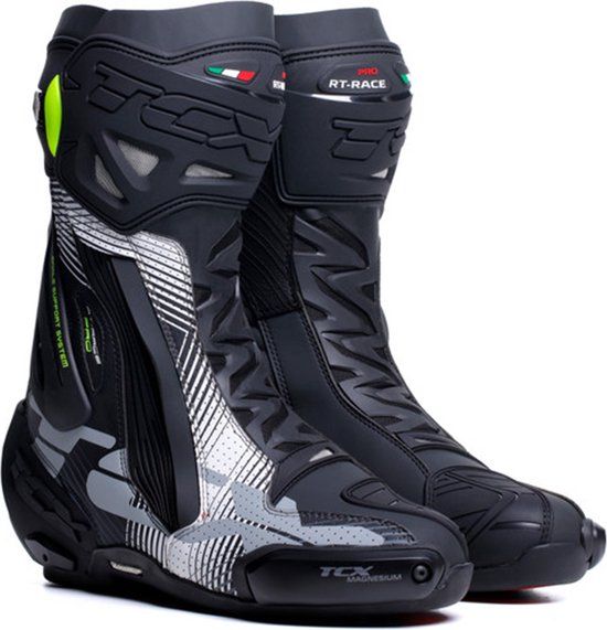 TCX RT-Race Pro Air Motorlaarzen - Zwart/Wit/Grijs - Maat 42