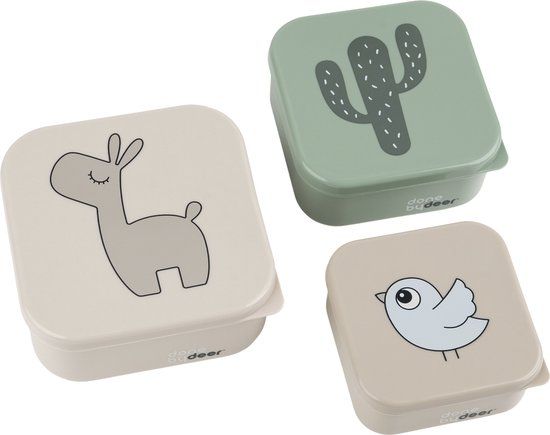 Done by Deer Snackdoosjes Lalee - Set van 3 - Sand Mix