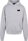 Merchcode Sweatshirt 'Halloween - Cat' lichtgrijs / zwart