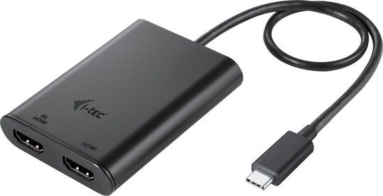 i-tec USB-C Dual 4K/60Hz HDMI Video Adapter - Zwart