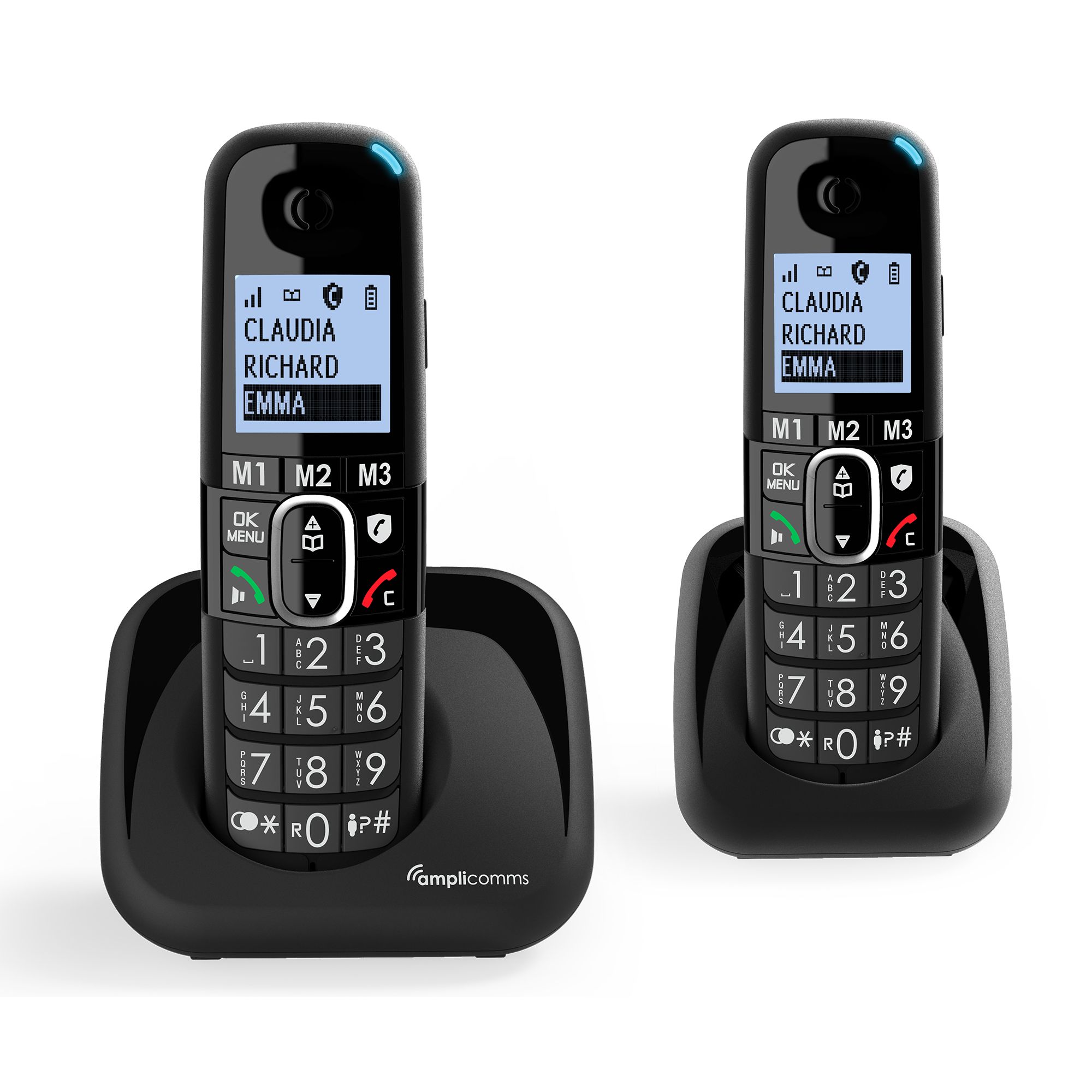 Amplicomms BT1502 Duo Dect telefoon voor de vaste lijn - Handenvrij bellen - Luide bel signaal - blokkeren ongewenste beller