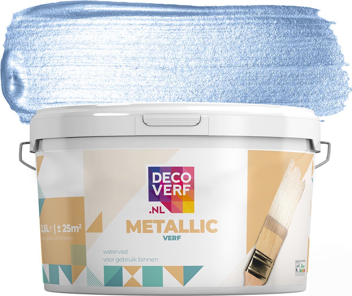 Decoverf.nl Decoverf metallic verf zilverblauw, 2.5L