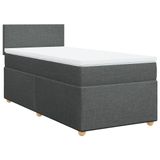 VidaXL Boxspringbed met matras, stof, donkergrijs, 100x200 cm