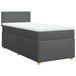VidaXL Boxspringbed met matras, stof, donkergrijs, 100x200 cm