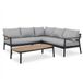 BUITEN living Florence hoek loungeset 5 personen incl. tafel | aluminium + touw | antraciet | 4-delig - 216x216cm