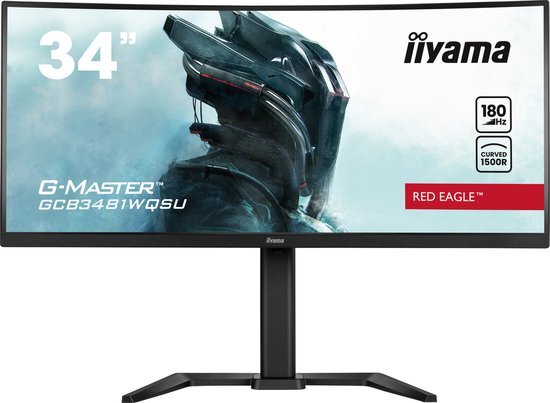 iiyama G-Master GCB3481WQSU-B1 Red Eagle - 34 inch - WQHD - VA - 180 Hz - in hoogte verstelbaar - Curved