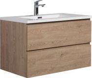 Badplaats Meuble de salle de bain Angela 80 cm – Châtaignier – Meuble de salle de bain avec lavabo