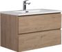 Badplaats Meuble de salle de bain Angela 80 cm – Châtaignier – Meuble de salle de bain avec lavabo
