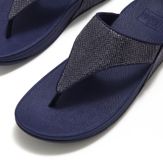 FitFlop Lulu Shimmerglitz Toe-Post Sandals DONKERBLAUW - Maat 42