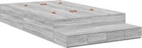 vidaXL Opbergbedframe met lade Grijs Sonoma 120 cm Bewerkt hout