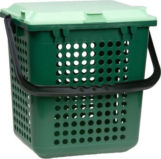 BioMat AirBox - 10L Compostable Waste Bin - Green with Holes
