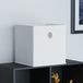 Vida Designs Durham Opbergmand, inklapbaar, kubusvorm, met metalen handgreep, wit