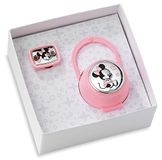VALENTI & CO. Disney Minnie fopspeenclip, fopspeenketting met doos van zilver - roze