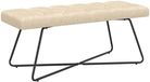 vidaXL Bank met knopen tufting Crèmekleurig 110 x 40 x 46 cm Stof