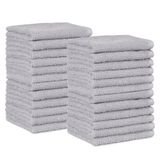 Amazon Basics Gezichtsdoekjes voor in de badkamer, 100% katoen, extra absorberend washandje, sneldrogend, 30 x 30 cm, Grijs, 24 stuks