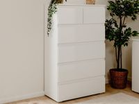 CAPOWI Commode 5 tiroirs blanc