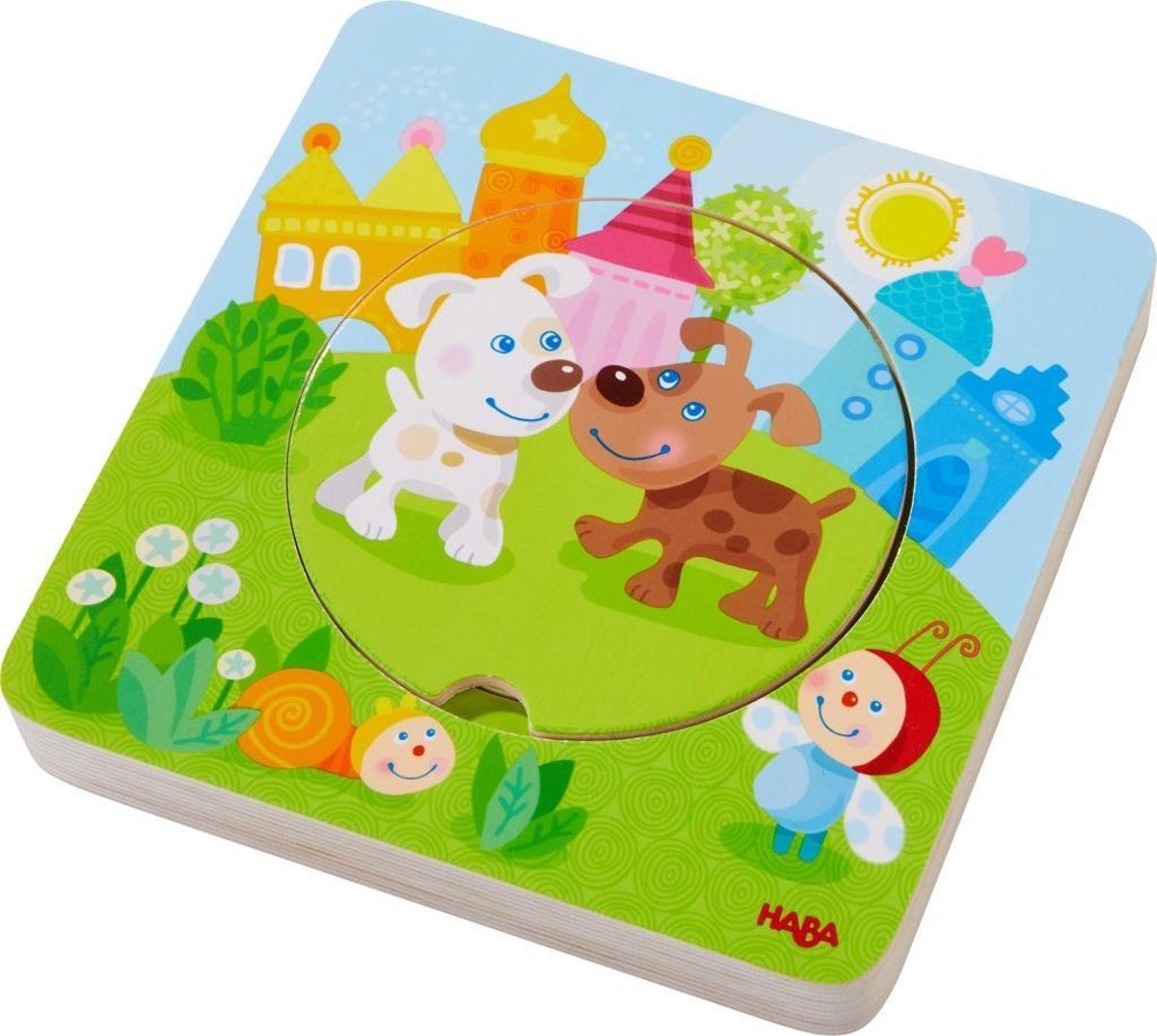 Haba Houten puzzel Kakelbonte jonge dieren