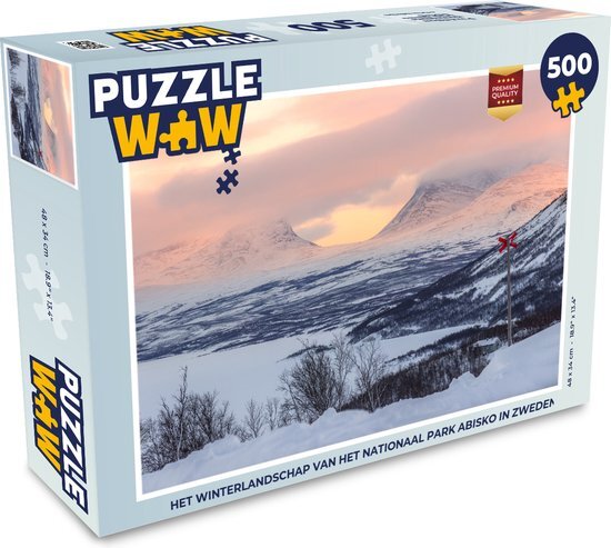 MuchoWow Puzzel Het winterlandschap van het Nationaal park Abisko in Zweden - Legpuzzel - Puzzel 500 stukjes - Sinterklaas cadeautjes - Sinterklaas voor grote kinderen