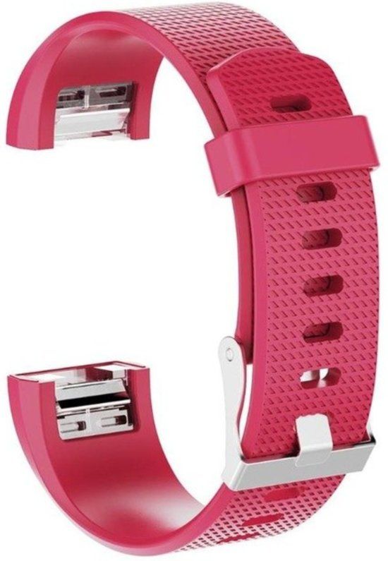 Fitbit Charge 2 bandje Mesh vorm Vervanging Siliconen Comfortabel zacht Gesp Rose/rood (Small