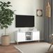 Maison Exclusive meuble TV avec pieds en bois massif, blanc, 103,5 x 30 x 50 cm
