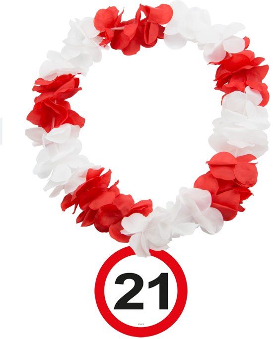 Partywinkel Hawaii Krans 21 Jaar Verkeersbord