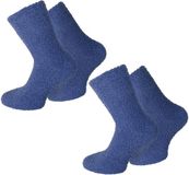 normani 2 paar knusse sokken voor dames en heren marineblauw 35-38