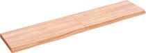 vidaXL - Wastafelblad - 140x30x(2-4) cm - behandeld - massief - eikenhout - lichtbruin