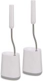 Joseph Joseph Flex Lite Toiletborstel Set met 2 Stuks, Wit/Grijs