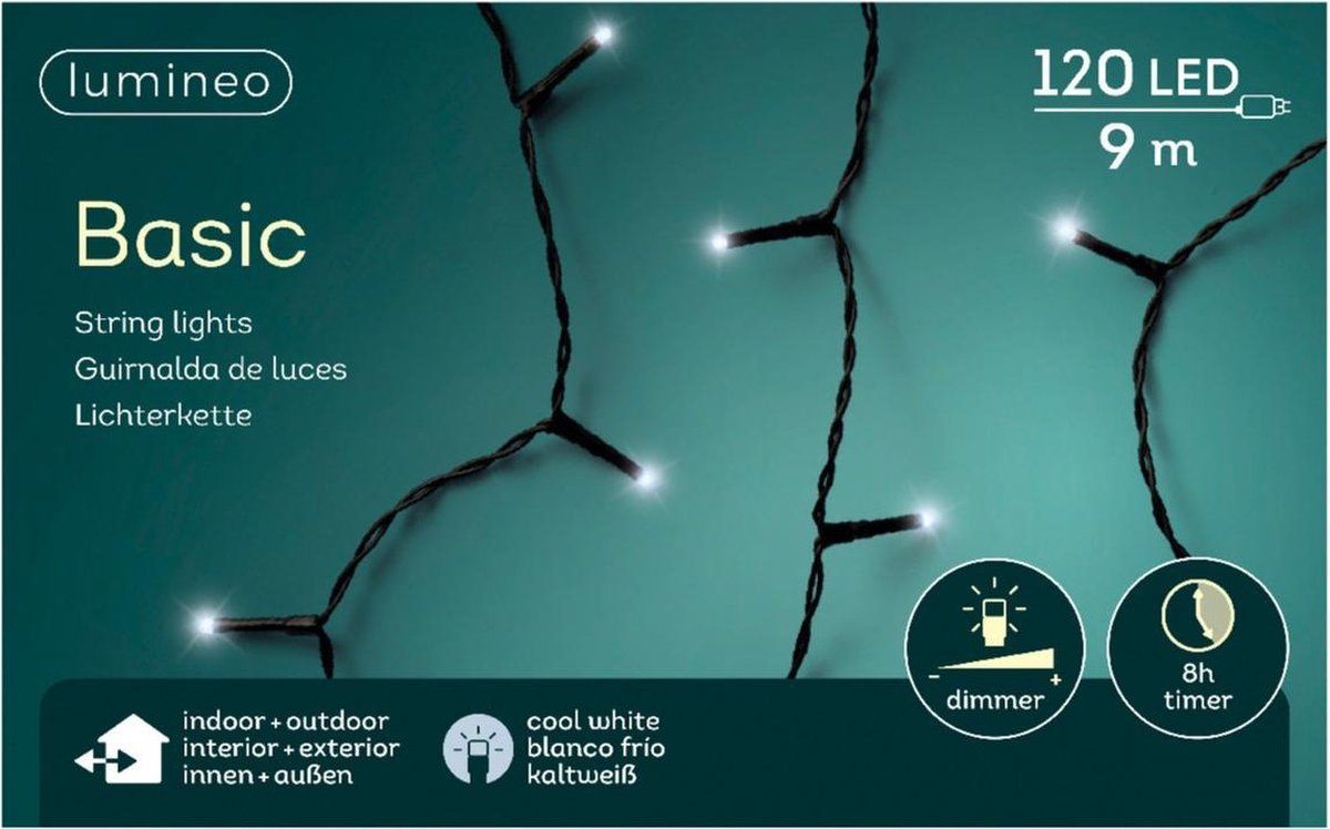 Lumineo 2x Kerstverlichting Helder Wit Buiten 120 Lampjes - Boomverlichting