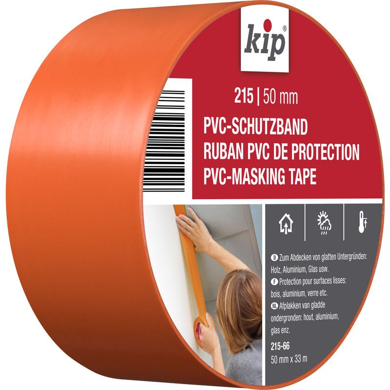 Kip 215 PVC afplaktape oranje 50mmx33m