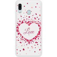 Samsung Bedrukt siliconen hoesje compatibel met Galaxy A20 Confettis de Coeurs Love