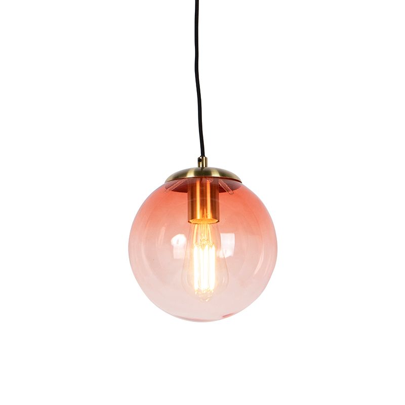QAZQA Pallon - Art Deco Hanglamp - Ø 20 cm - Roze